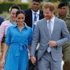Le prince Harry et Meghan Markle lors de leur départ du royaume des Tonga, à l'aéroport de Fua'amotu, le 26 octobre 2018.