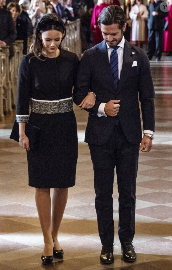 La princesse Sofia de Suède, le prince Carl Philip - La famille royale de Suède lors de la messe en l'honneur de l'ouverture de la session parlementaire à Stockholm le 25 septembre 2018.