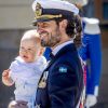 Le prince Carl Philip et le prince Gabriel - Baptême de la princesse Adrienne de Suède à Stockholm au palais de Drottningholm en Suède le 8 juin 2018