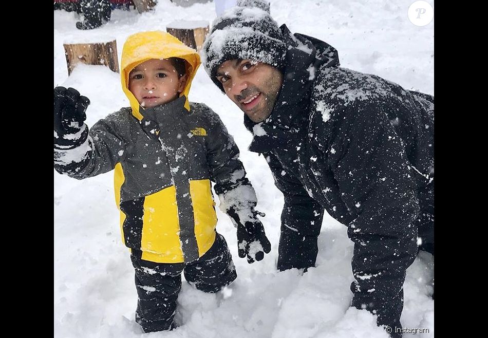 Tony Parker avec son fils Josh. Photo publiée sur Instagram en février ...