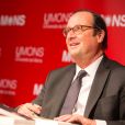 Exclusif - L'ancien président français François Hollande en visite en Belgique, à Mons, lors d'une dédicace de son livre " Les leçons du pouvoir " et d'une conférence devant 800 personnes à l'université de Mons ( UMons ), à Mons, Belgique, le 30 octobre 2018.