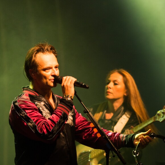 Exclusif - David Hallyday rend hommage à son père Johnny Hallyday, lors d'un concert aux fêtes de Wallonie à Andenne en Belgique le 23 septembre 2018.
