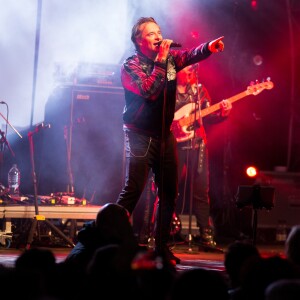 Exclusif - David Hallyday rend hommage à son père Johnny Hallyday, lors d'un concert aux fêtes de Wallonie à Andenne en Belgique le 23 septembre 2018.