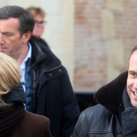 Le président de la République française Emmanuel Macron et sa femme la Première Dame Brigitte Macron en week-end de 3 jours à Honfleur le 1er novembre 2018.