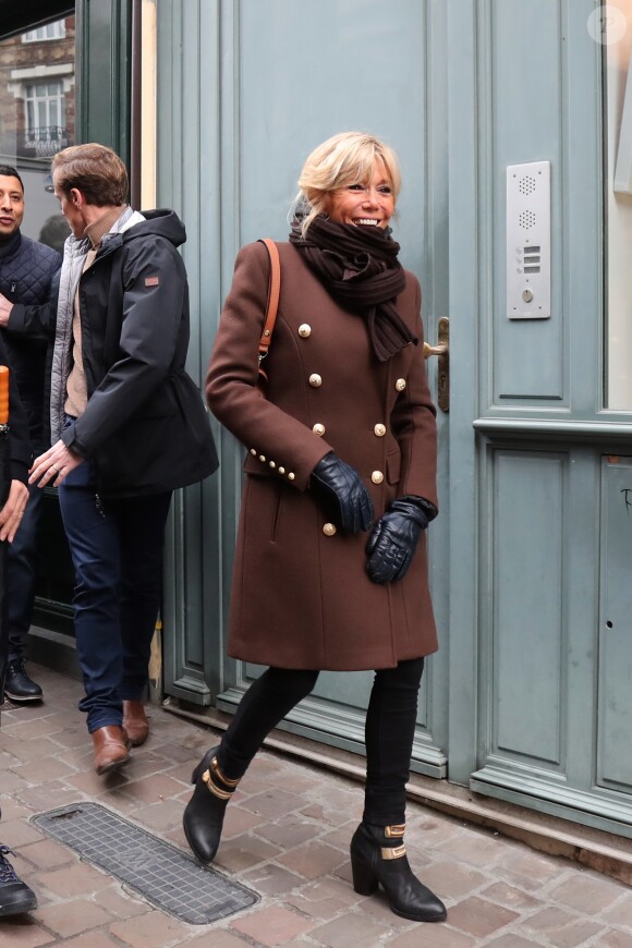 Le président de la République française Emmanuel Macron et sa femme la Première Dame Brigitte Macron en week-end de 3 jours à Honfleur le 1er novembre 2018.