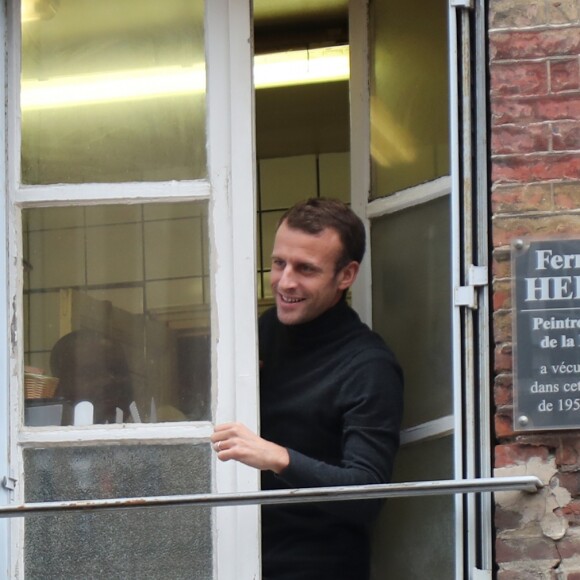 Le président de la République française Emmanuel Macron et sa femme la Première Dame Brigitte Macron en week-end de 3 jours à Honfleur le 1er novembre 2018.