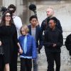 Angelina Jolie et ses enfants, Zahara, Pax Thien, Shiloh, Vivienne Marcheline, Knox Leon et Maddox à Paris. Le 30 janvier 2018