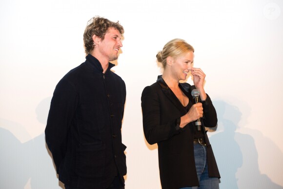 Exclusif - Virginie Efira et Niels Schneider lors de la présentation du film "Un amour impossible" lors de la 33ème edition du festival du film francophone à Namur en Belgique le 29 septembre 2018.