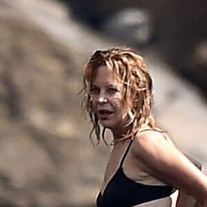 Exclusif - Meg Ryan profite de jolies vacances sous le soleil de Portofino en Italie. Le 6 août 2018.