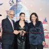 Franck Banchet, Paolo De Cesare (Président-directeur général de Printemps), Laetitia Casta, ambassadrice de la Maison Boucheron (elle porte le collier Rosée, nouvelle collection Haute Joaillerie Nature Triomphante, en or blanc et diamants avec diamant coussin de 10,08 carats) et Hélène Poulit-Duquesne (Présidente-directrice générale de Boucheron) - Inauguration des vitrines de Noël du Printemps Haussmann à Paris le 8 novembre 2018. © Coadic Guirec/Bestimage