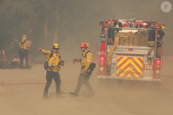 Illustration sur les feux qui ravagent la Californie et qui provoquent l'évacuation de milliers de personnes à Calabasas le 9 novembre 2018. L'incendie est tout proche de la maison de Kim Kardashian.
