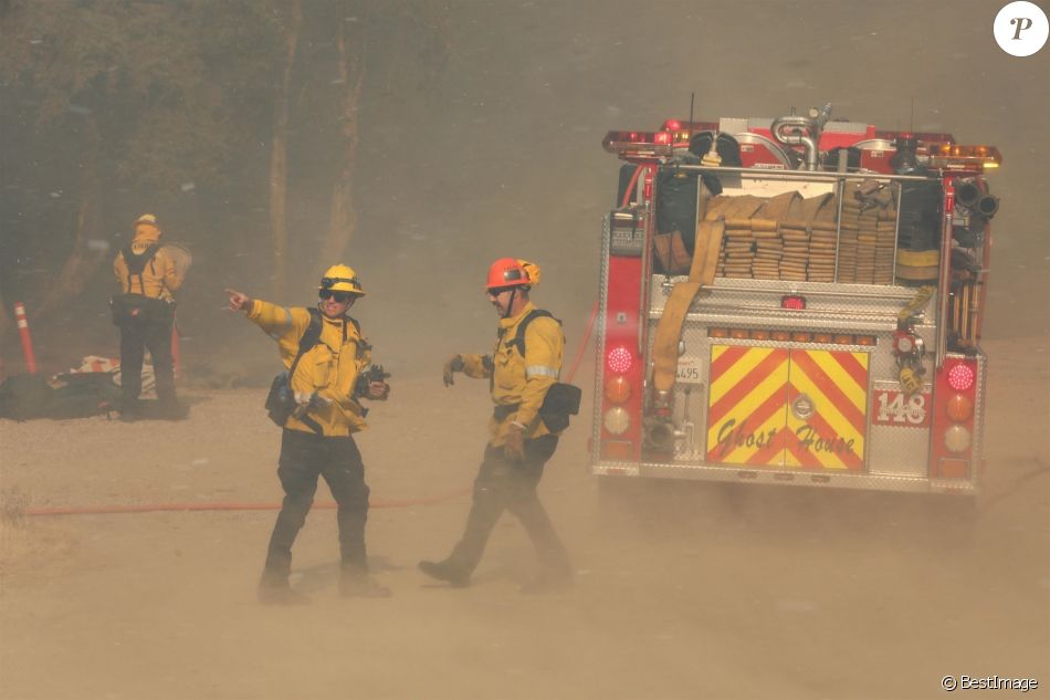 Illustration sur les feux qui ravagent la Californie et qui provoquent l&#039;évacuation de milliers de personnes à Calabasas le 9 novembre 2018. L&#039;incendie est tout proche de la maison de Kim Kardashian.