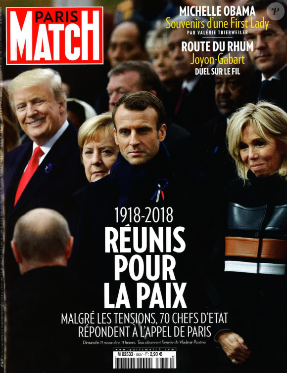 Couverture du magazine "Paris Match" en kiosque le 15 novembre 2018