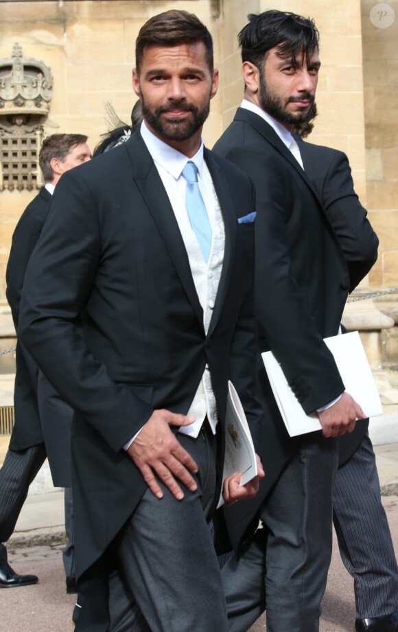 Ricky Martin - Arrivées des invités au mariage de la princesse Eugenie d'York et de Jack Brooksbnak à la chapelle Saint George de Windsor le 12 octobre 2018.