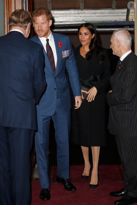 Meghan Markle (enceinte), duchesse de Sussex et le prince Harry, duc de Sussex - La famille royale d'Angleterre au Royal Albert Hall pour le concert commémoratif "Royal British Legion Festival of Remembrance" à Londres. Le 10 novembre 2018