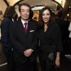 Aure Atika avec Makoto Motonakano, président directeur général de l'hôtel Gajoen Tokyo, lors de l'événement A Museum Hotel of Japan Beauty célébrant à Paris le 90e anniversaire de l'hôtel Gajoen Tokyo, le 15 novembre 2018 à la Secret Gallery, rue de Varenne.