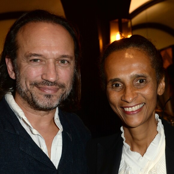 Exclusif - Vincent Perez et sa femme Karine Silla lors de l'événement A Museum Hotel of Japan Beauty célébrant à Paris le 90e anniversaire de l'hôtel Gajoen Tokyo, le 15 novembre 2018 à la Secret Gallery, rue de Varenne. © Veeren/Bestimage