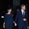 Le prince Harry, duc de Sussex, et Meghan Markle (enceinte), duchesse de Sussex - La famille royale d'Angleterre à son arrivée à l'abbaye de Westminster pour un service commémoratif pour le centenaire de la fin de la Première Guerre Mondiale à Londres. Le 11 novembre 2018.