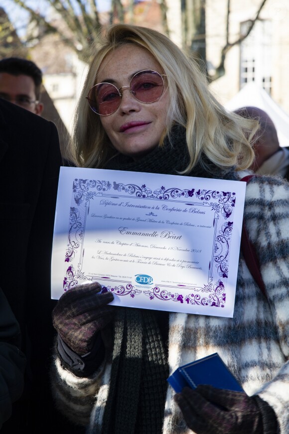 Emmanuelle Béart - 158ème vente aux enchères des vins des Hospices de Beaune, le 18 novembre 2018. © Pierre Perusseau/Bestimage