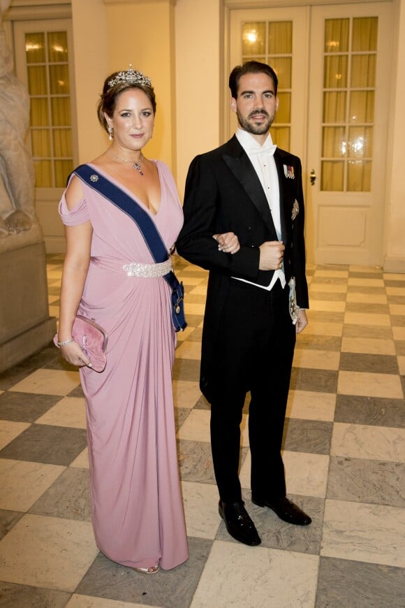 La princesse Theodora de Grèce et le prince Philippos de Grèce - Dîner de gala des 50 ans du prince Frederik de Danemark au château de Christiansborg à Copenhague, Danemark, le 26 mai 2018.