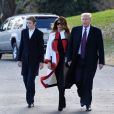 Donald, Melania et Barron Trump quittent la Maison-Blanche pour se rendre en Floride pour les fêtes de Thanksgiving, le 20 novembre 2018.