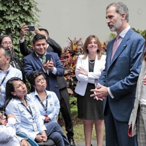 Le roi Felipe VI d'Espagne et la reine Letizia à la présentation de l'événement Fundades à Lima, Pérou le 13 novembre 2018.