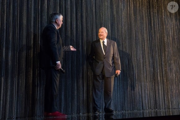Exclusif - Jean-Luc Choplin (directeur du théâtre Marigny), Marc Ladreit de Lacharrière - People au spectacle "Peau d'âne" lors de la réouverture du théâtre Marigny à Paris le 22 novembre 2018. © Olivier Borde - Cyril Moreau / Bestimage