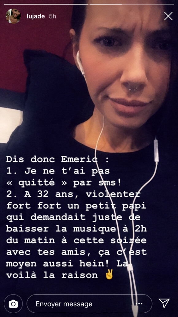 Lucie de "L'amour est dans le pré" - story Instagram, 26 novembre 2018