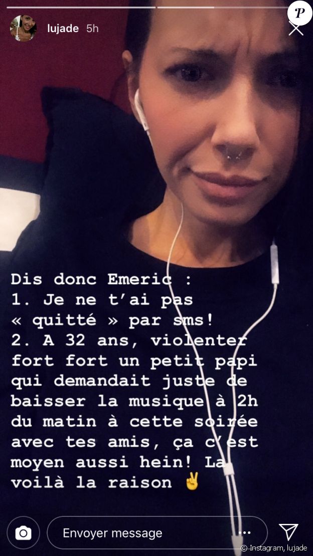 Lucie de "L'amour est dans le pré" - story Instagram, 26 novembre 2018