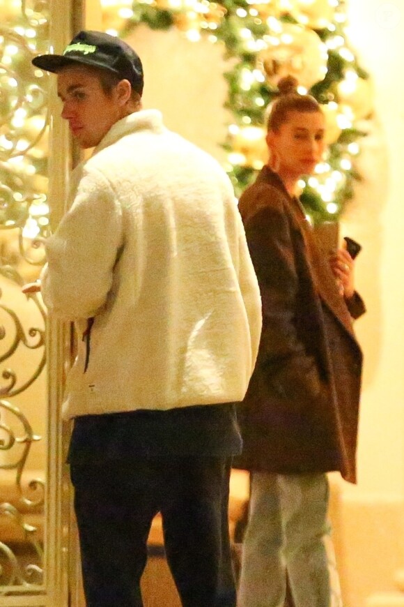 Justin Bieber et Hailey Baldwin Bieber à la sortie de l'hôtel Montage à Beverly Hills, le 28 novembre 2018