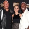 Vin Diesel, Jordana Brewster, Tyrese Gibson lors des ''2017 MTV Movie And TV Awards'' à Los Angeles, le 7 mai 2017.  People at The 2017 MTV Movie And TV Awards in Los Angeles, CA, May 7, 2017.07/05/2017 - Los Angeles