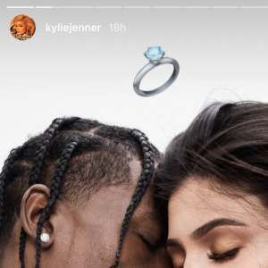 Kylie Jenner a publié une photo laissant entendre qu'elle pourrait bientôt se fiancer à Travis Scott. Décembre 2018.
