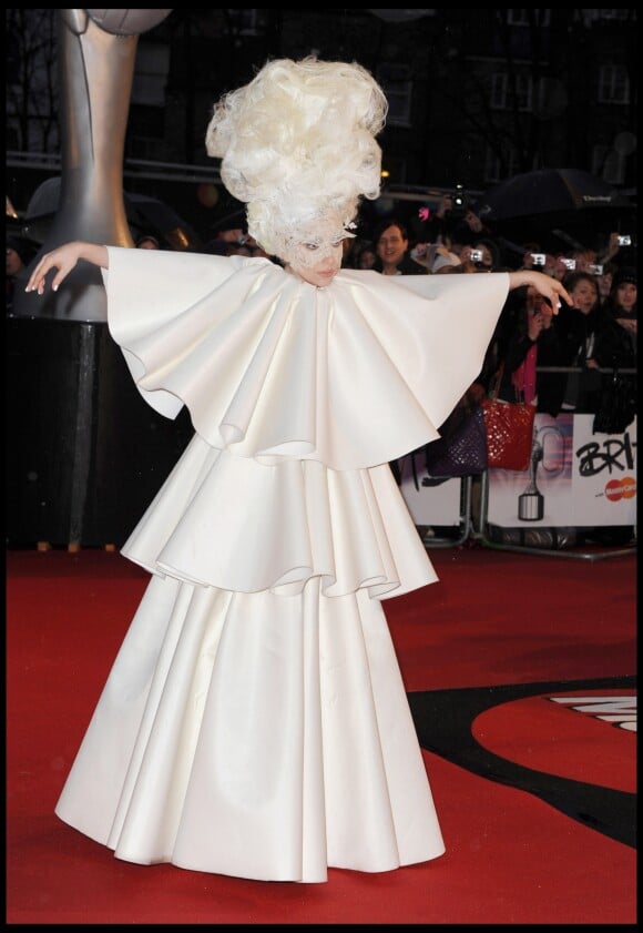 Lady Gaga aux Brit Awards le 16 février 2010.