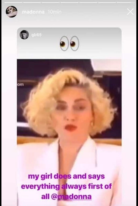 Madonna a partagé un montage vidéo s'en prenant à Lady Gaga dans sa story Instagram, décembre 2018