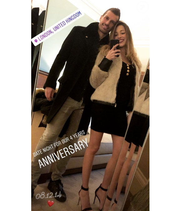 Camille Schneiderlin heureuse avec son mari Morgan le 8 décembre 2018 à Londres.