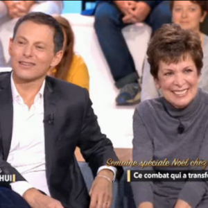 Catherine Laborde et Marc-Olivier Fogiel, le 12 décembre 2018 dans "Ça commence aujourd'hui" sur France 2.