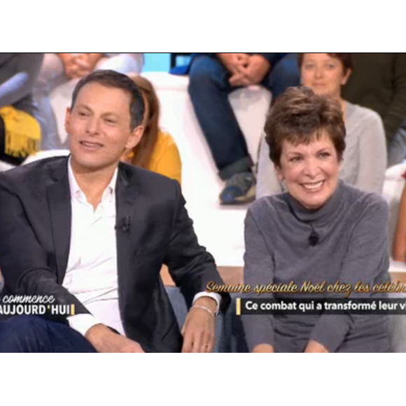 Catherine Laborde et Marc-Olivier Fogiel, le 12 décembre 2018 dans "Ça commence aujourd'hui" sur France 2.
