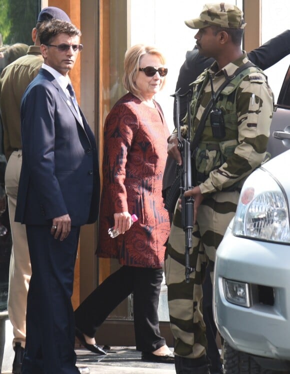 Hillary Clinton arrive à Udaipur pour le mariage d'Isha Ambani et Anand Piramal. Le 9 décembre 2018.