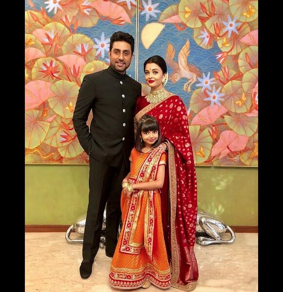 Ashwariya Rai, son mari Abhishek Bachchan et leur fille Aaradhya assistent au mariage d'Isha Ambani et Anand Piramal. Bombay, le 12 décembre 2018.