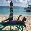Yannick Noah fait preuve d'humour pendant ses vacances dans Les Caraïbes, le 12 décembre 2018.