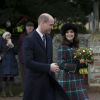 Le prince William, Catherine Kate Middleton la duchesse de Cambridge enceinte - La famille royale d'Angleterre arrive à la messe de Noël à l'église Sainte-Marie-Madeleine à Sandringham, le 25 décembre 2017.