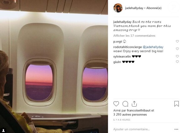 Jade Hallyday en voyage au Vietnam avec sa maman Laeticia. Photo publiée sur Twitter le 18 décembre 2018.