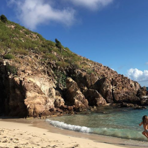 Alessandra Sublet en vacances en famille à Saint-Barthélemy. Décembre 2018.