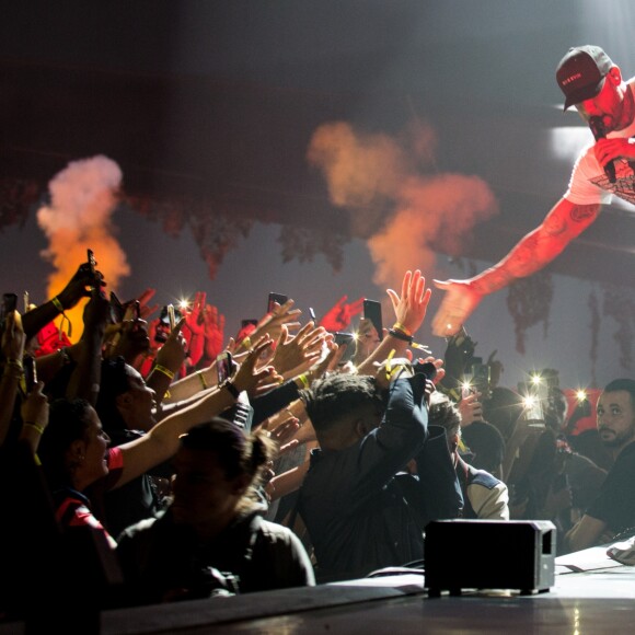 Booba en concert à la Paris La Défense Arena. Le 13 octobre 2018.