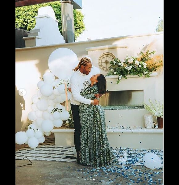 Joie Chavis et Future lors de leur baby-shower. Novembre 2018.
