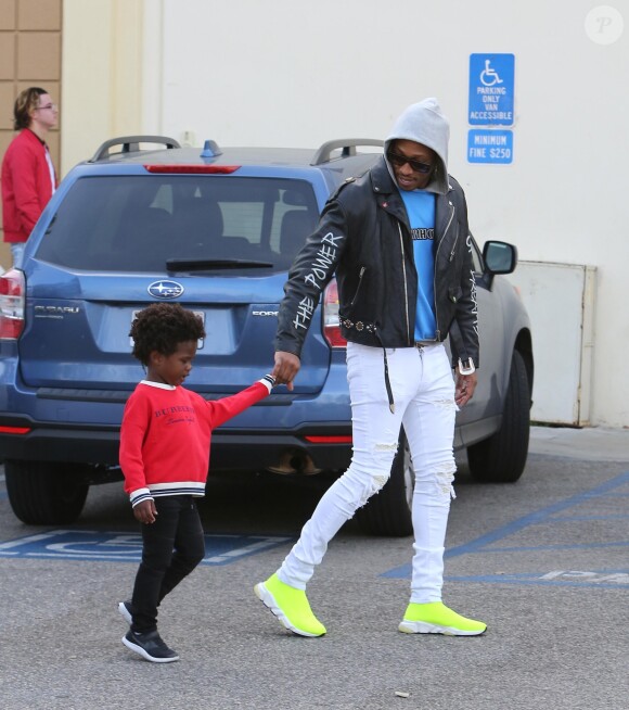 Exclusif - Future et son fils Future Zahir Wilburn à Los Angeles, le 9 avril 2018 © CPA/Bestimage