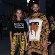 Nabilla Benattia et son compagnon Thomas Vergara - Arrivées des people au défilé Versace - Collection Prêt-à-Porter Printemps/Eté 2019" lors de la Fashion Week de Milan (MLFW) le 21 septembre 2018.