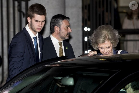 Juan Urdangarin, fils de l'infante Cristina, accompagnait sa grand-mère la reine Sofia d'Espagne le 2 janvier 2019 au théâtre royal à Madrid à une représentation de l'Orchestre des instruments recyclés de Cateura.