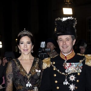 Le prince Frederik et la princesse Mary de Danemark lors de la réception du Nouvel An 2019 au palais Christian VII à Amalienborg à Copenhague, le 1er janvier 2019.