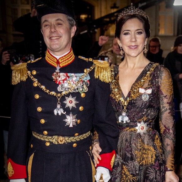 Le prince Frederik et la princesse Mary de Danemark lors de la réception du Nouvel An 2019 au palais Christian VII à Amalienborg à Copenhague, le 1er janvier 2019.